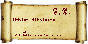 Hobler Nikoletta névjegykártya